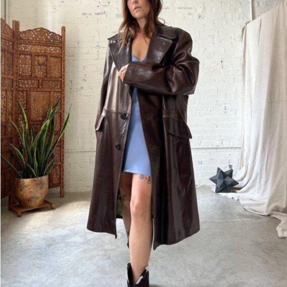 Vintage Leather Trenchcoat